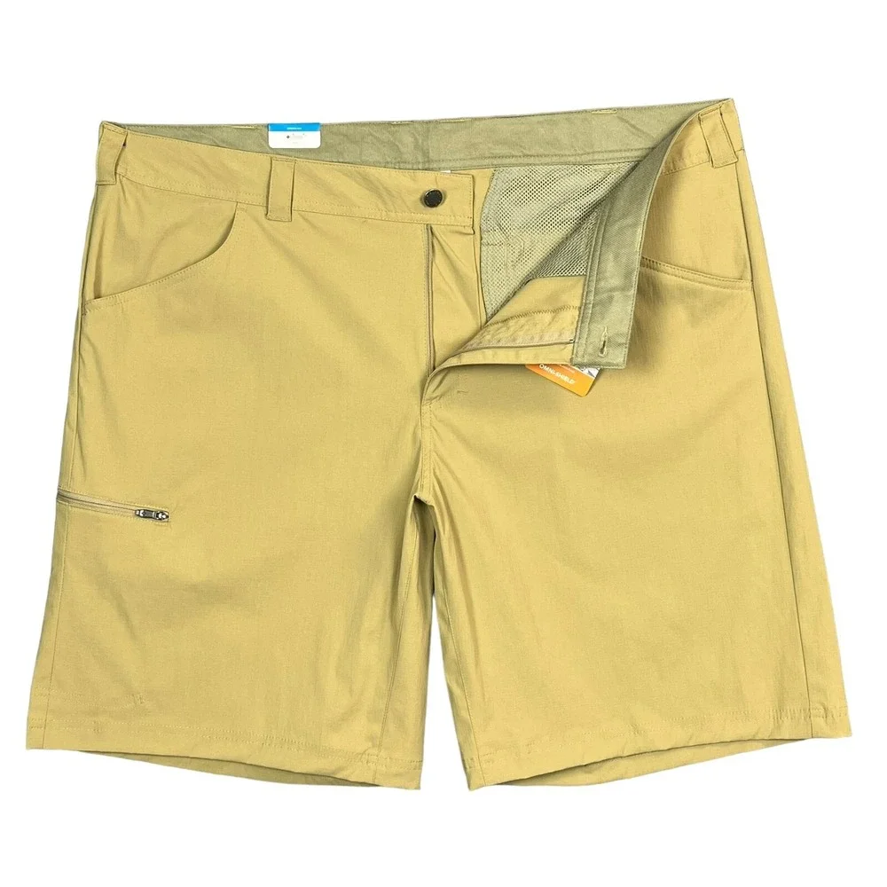 Columbia Men's Chino Shorts Size 42 Tan Khaki Nylon Omni Shield Moisture-wicking